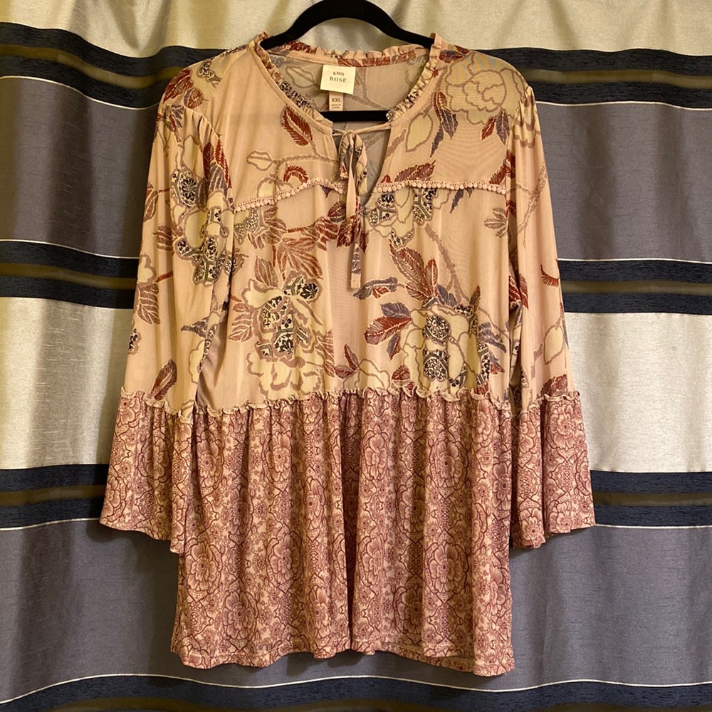 Knox rose sheer long sleeve top